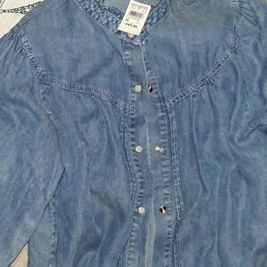 Blue Denim Button-Up Shirt
